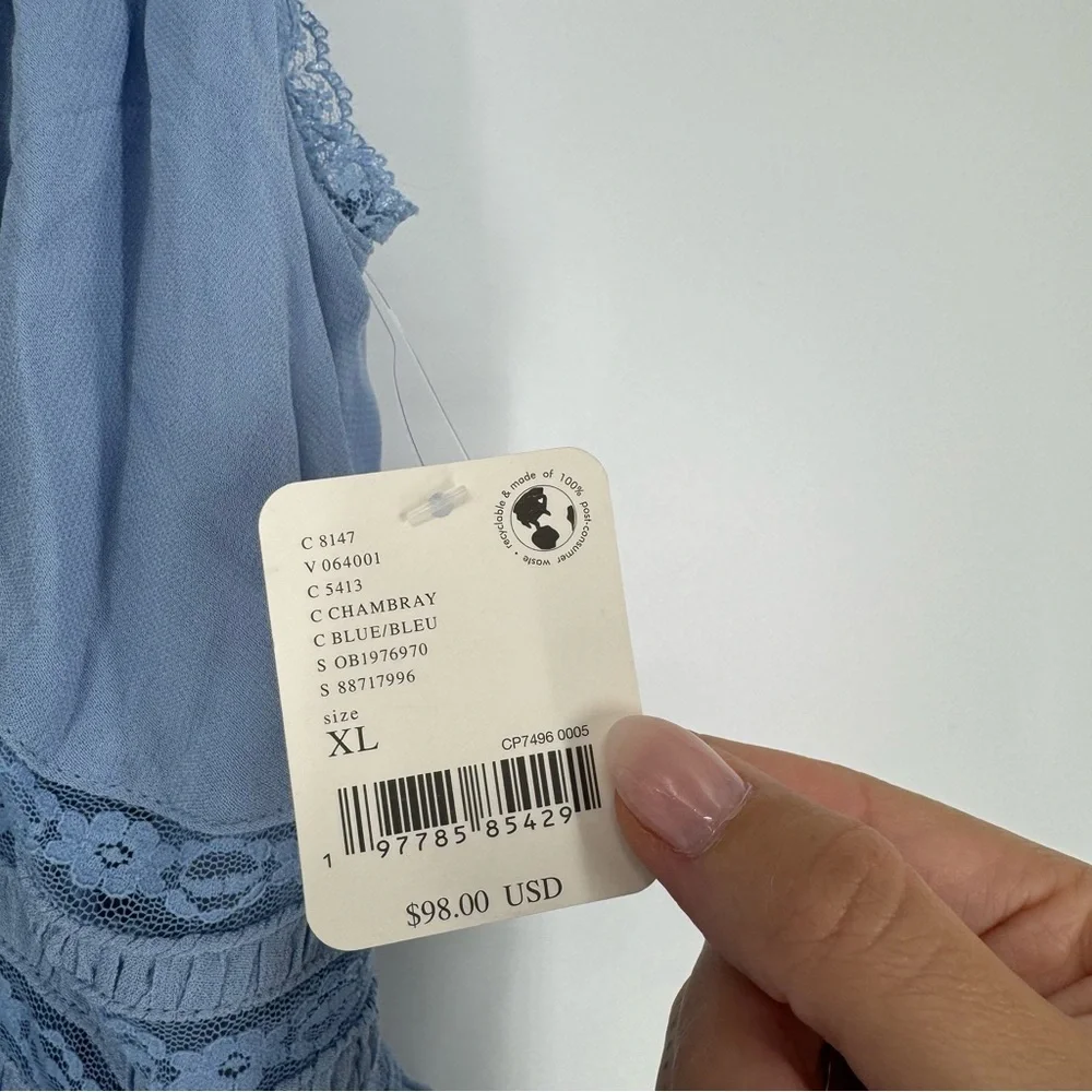 NWT Free People Kiki Slip Dress in blue